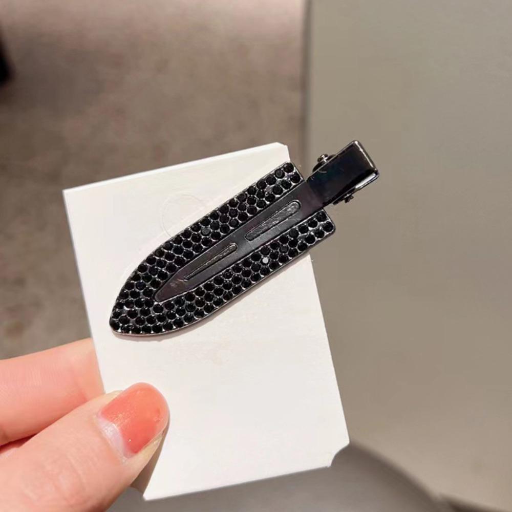 Süßer Legierungs-Entenschnabel-Clip Schaufelförmige Strassstein-Dekoration Pony-Clips Haarspangen