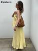 Cotton Strappy Dress Set Summer New Style Temperament Lazy Strappy + Fish Tail Dress Long Dress Set