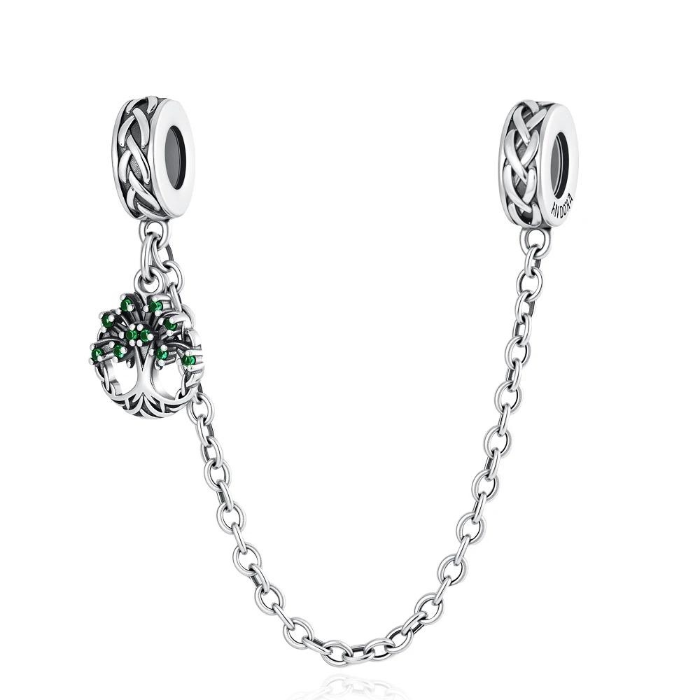 925 Silver Star Moon Crown Pendant DIY Bracelet Spacer Bead Women Jewelry Safety Chain New