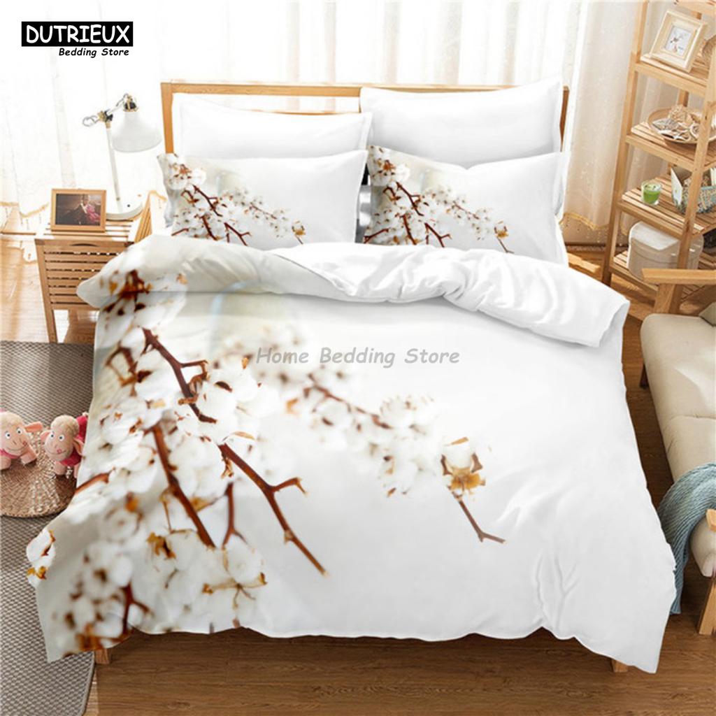 Comforter Branch Flowers Bedding Set 3D Digital Printing For Women Girls Single Queen Full Size Fashion Design