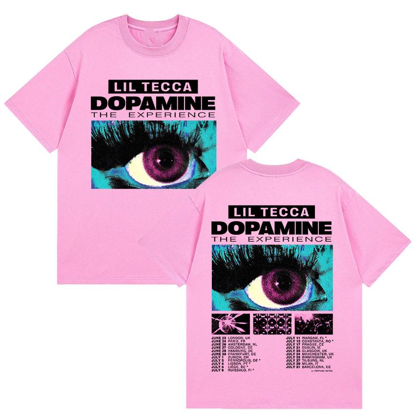 Rapper Lil Tecca Dopamne The Experience Tour 2025 Graphic T Shirts Men's Hip Hop  Fashion Cotton Short Sleeve T-shirt Streetwear