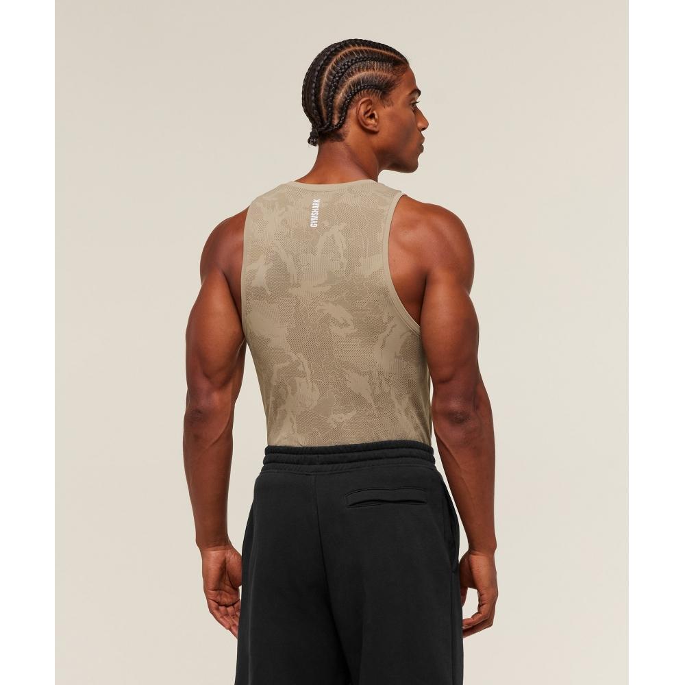 Gymshark Geo Seamless Tank Cement Brown Soul Brown A6a3k Nc8v