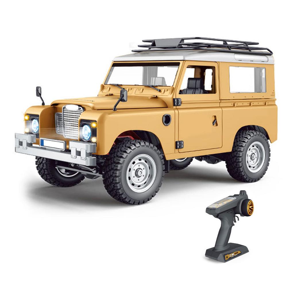 2.4G 1 10 RC Crawler Remote Control Off Road Truck with LED Lights 100m Range Indoors Outdoors Yellow