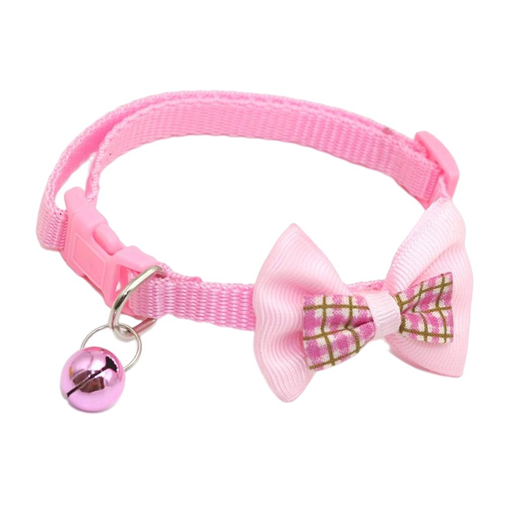 Supplies Exquisite Bowknot Body Adornment Decorations Prop Pet Dressing Bell Collar Pets Adorable Ring Neck Collars pink