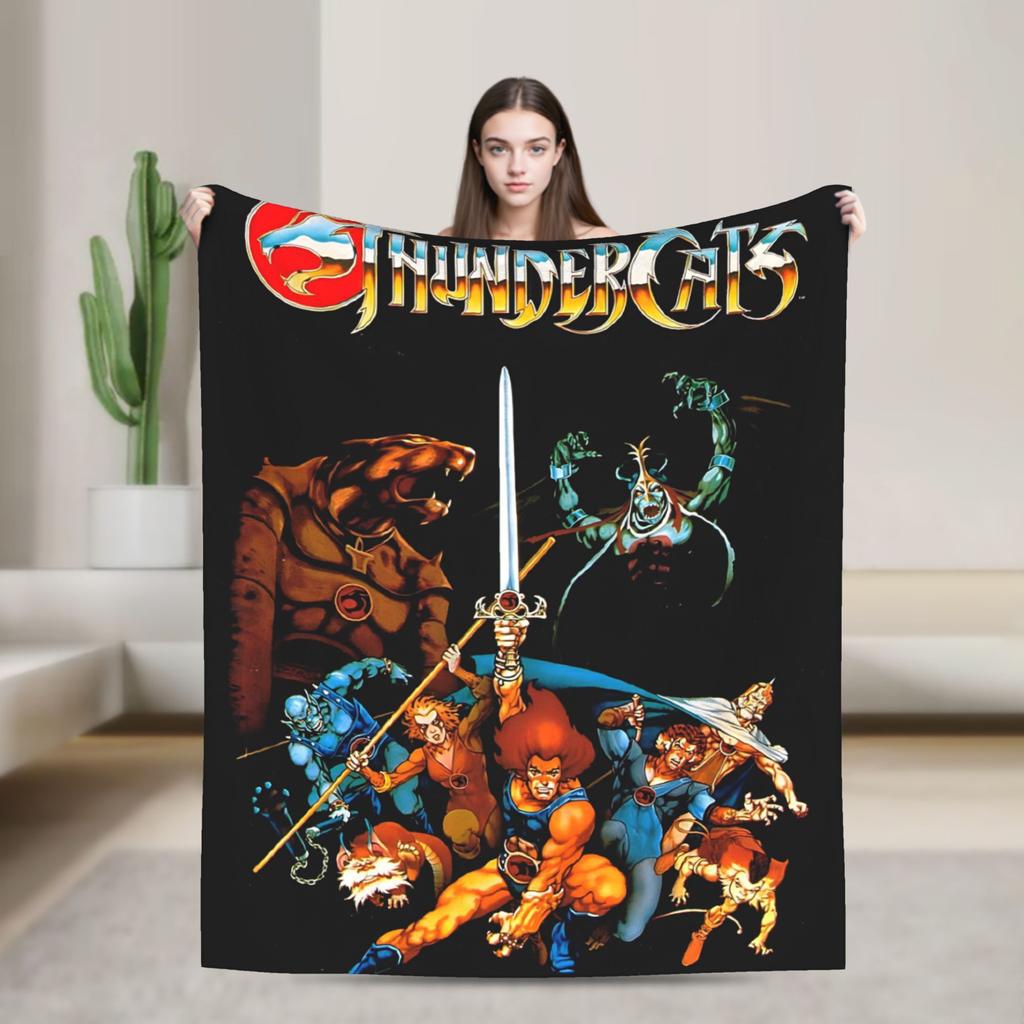 Thundercats Heroische Abenteuerdecke Picknick Flanelldecke für Heimdekoration Superweiche Individuelle DIY-Qualität Tagesdecke Geschenk