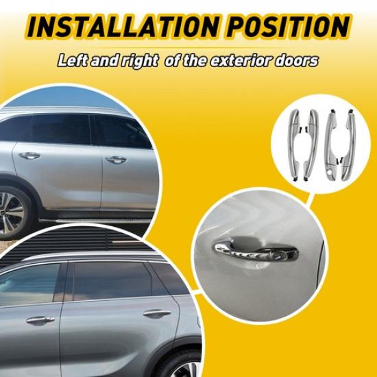 Exterior Rear Front Door Handle Set For 2016- Kia Sorento Left & Right 1/2/4
