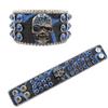 Skull Buckle Rhinestone Bracelet with Personality, Fashionable and Versatile PU Leather Bracelet, Hip-hop Punk Style with Full Personality