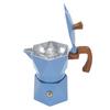 Italiensk Kaffetrakter Aluminium Dobbelventil 2 Kopp 3D Kaffetrakterkanne for Kubansk Kafé Brygging Hjem Camping Blå