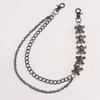 Gothic Skull Belt Chain Metal Hip Hop Double Layer Waist Accessory For Men Women