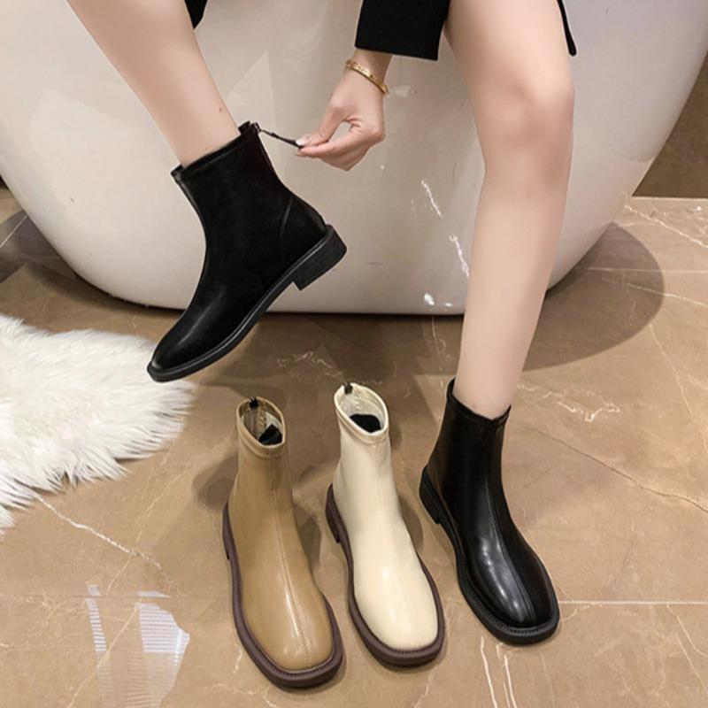 Damen Herbst- und Winter Vielseitige Weiches Leder Kurze Stiefel