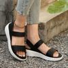 Fashion Women's Cloth Wedge Sandals Slip On Lightweight Walking Sandals Women Comfortable Summer Shoes Woman 2025