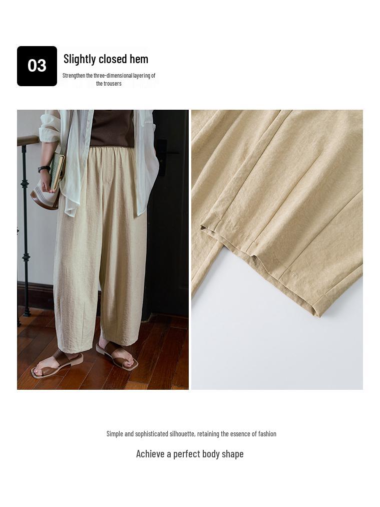 Xiao Li Plus Size Women's Milk Skin Balloon Pants: Easy-Care, Wrinkle-Resistant, Hip-Slimming Casual Summer Pants.