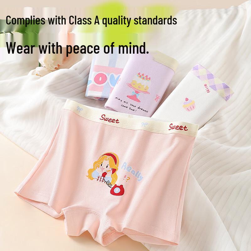 Mao Ren Girls' Cotton Antibacterial Boxer Briefs 6-Pack