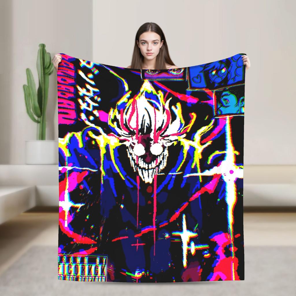 Turbo Granny Dandadan Anime Blanket Street Trend Plush Throw Blanket For Living Room Airplane Travel Flannel Bedspread Bed Cover