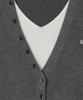 Basika Layered V-Neck Tie Cardigan (Gray)