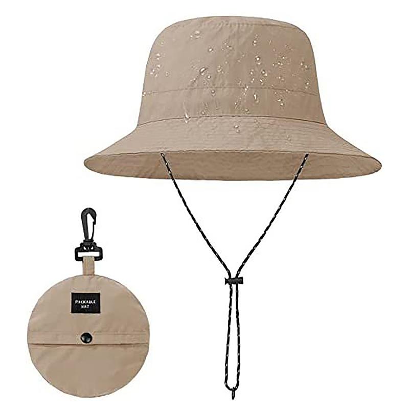 1Pc Summer Adjustable Fisherman Hat Quick Dry Waterproof Drawcord Bucket Hat Unisex Basin Foldable Storage Bucket Caps