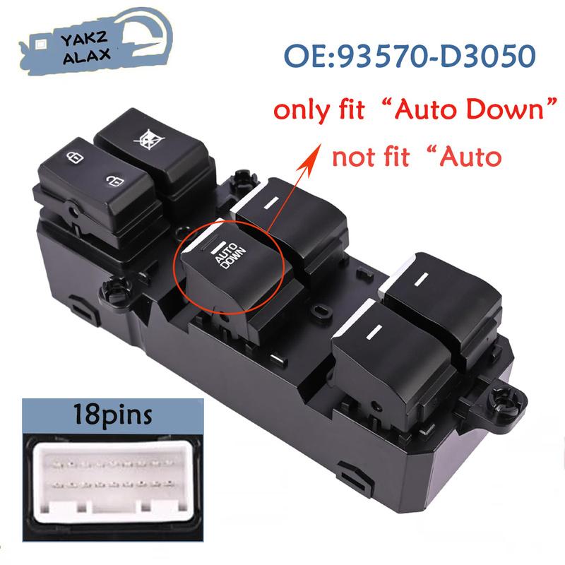 For Hyundai Tucson 2016 2017 2018 Electric Master Power Window Control Switch Glass Lifter Button 93570-D3050 93570-D3051