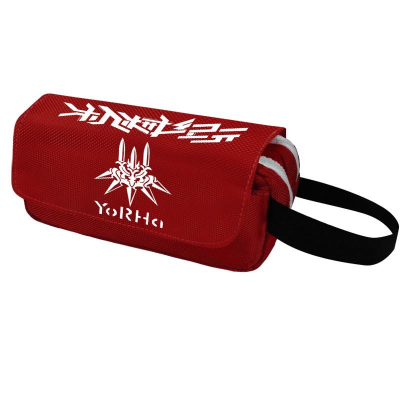 2B Anime Pencil Case Double Zipper Canvas Stationery Organizer Students School Supplies