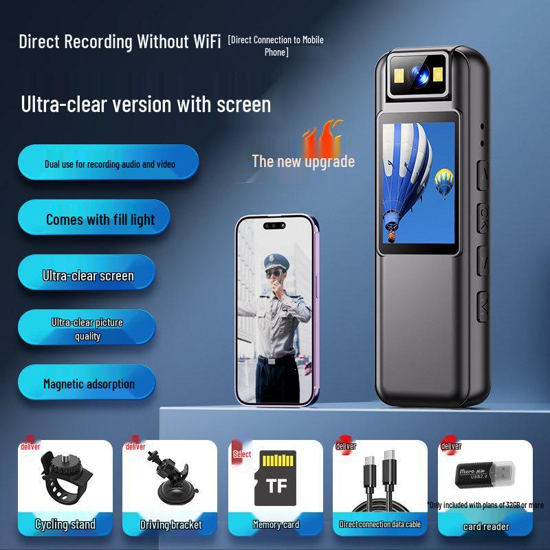 All-in-One HD Sports Camera & Voice Recorder with Video and Anti-Shake Function for Law Enforcement.