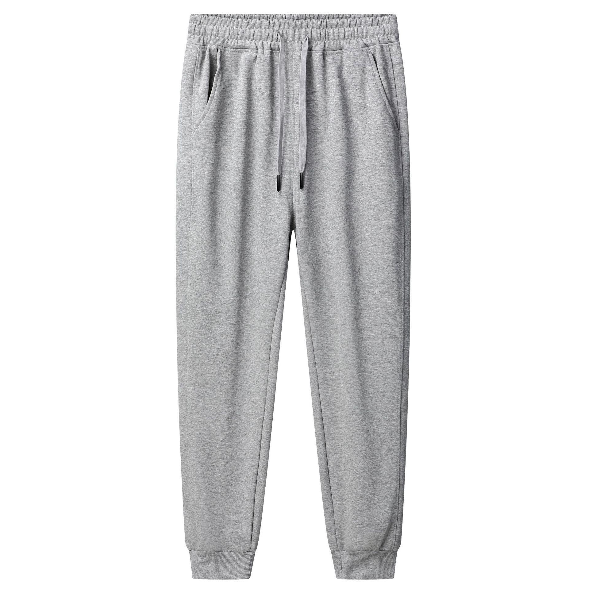 Унисекс однотонные спортивные штаны из хлопка Хуа - Мягкие, дышащие, облегающие, универсальные, с манжетами, повседневные спортивные штаны 2XL