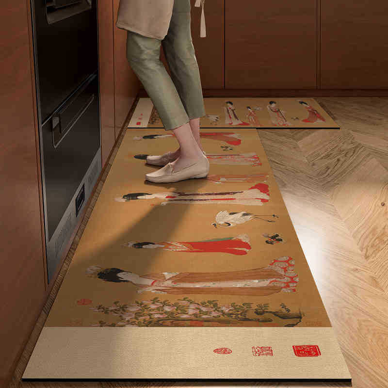 

New Chinese-Style Diatom Mud Floor Mat Kitchen Water-Absorbing Oil-Absorbing Dirt-Resistant Foot Mat Household Anti-Skid And Easy-To-Take-Care 40 * 60Cm (Diatom Mud)