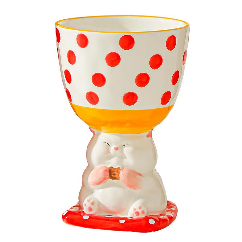 Cartoon Cute Birthday Gift Hand Painted Goblet Ice Cream Cup Creative Dessert Cup Cake Cup Ceramic Cup Aromatherapy Table