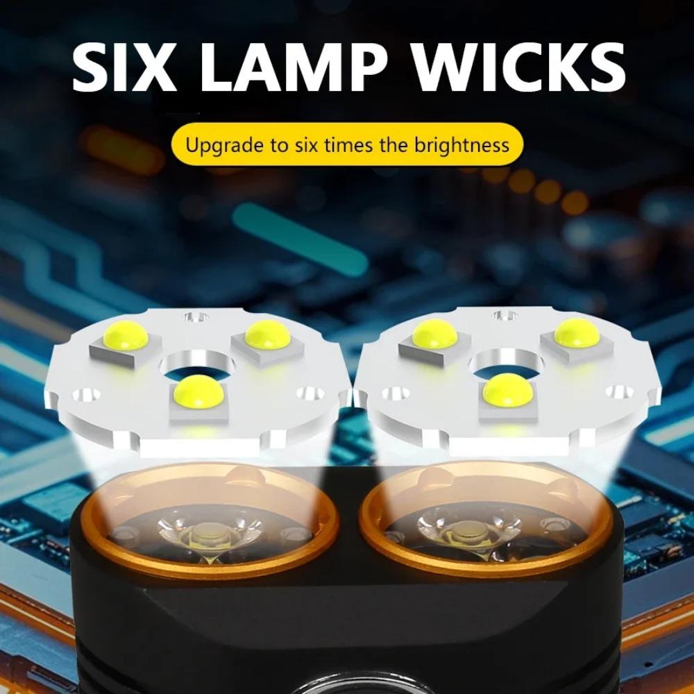 3000LM 6 LED Flashlight 4 Modes USB Rechargeable Torch Super Bright Outdoor Camping Light with Magnetic Emergency Work Lamp