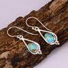 Natural Turquoise Drop Earrings 925 Silver, Pear Shape Turquoise Earrings, Handmade Gemstone Jewelry.