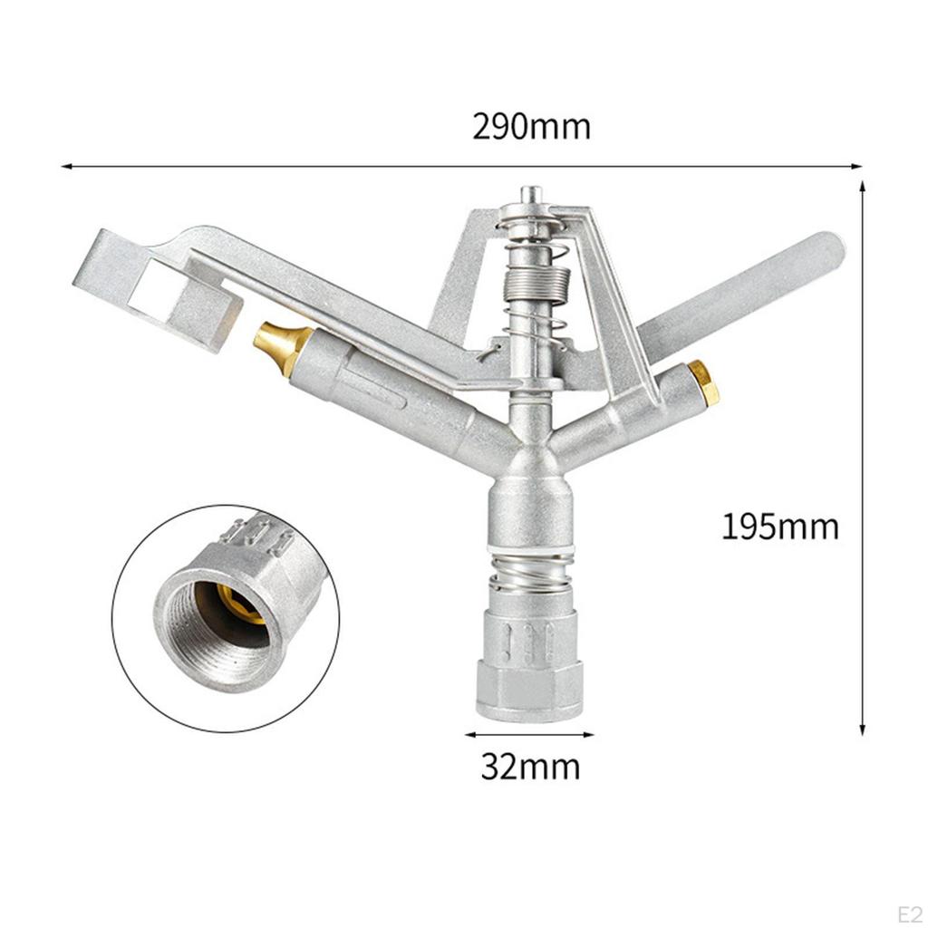 1" Inlet Rotary Garden Impact Sprinkler Adjustable Arm Multipurpose Replacement for Courtyard Parks
