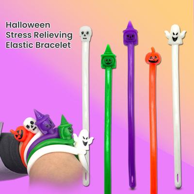 5/10Pcs Halloween Stretchy String Sensory Toy Pumpkin Witch Ghost Skull Stretchy Noodle Stress Anxiety