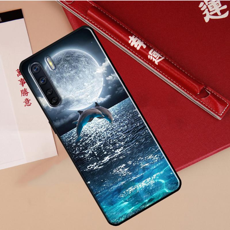 Ocean Dolphin Case For Oppo A40 A78 A54 A74 A94 A17 A57 A77 A76 A16 A96 A18 A60 A80 A38 A58 A98 A15 A5 Pro