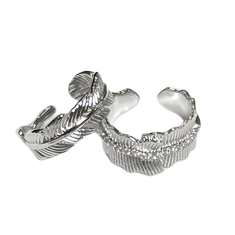 New Product Ring Niche High-End Light Luxury Zircon Retro Plain Ring Design Cold Wind Open Ring