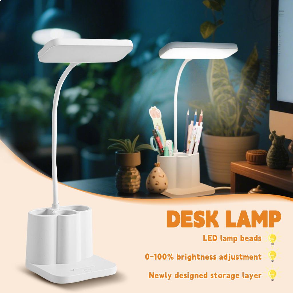 Desk Lamp, College Dormitory Dimming Desk Lamp, , Remote Control, Multiple Lighting Modes, LED Small Desk Lamp With Timer And Pen Holder, Desk Lamp