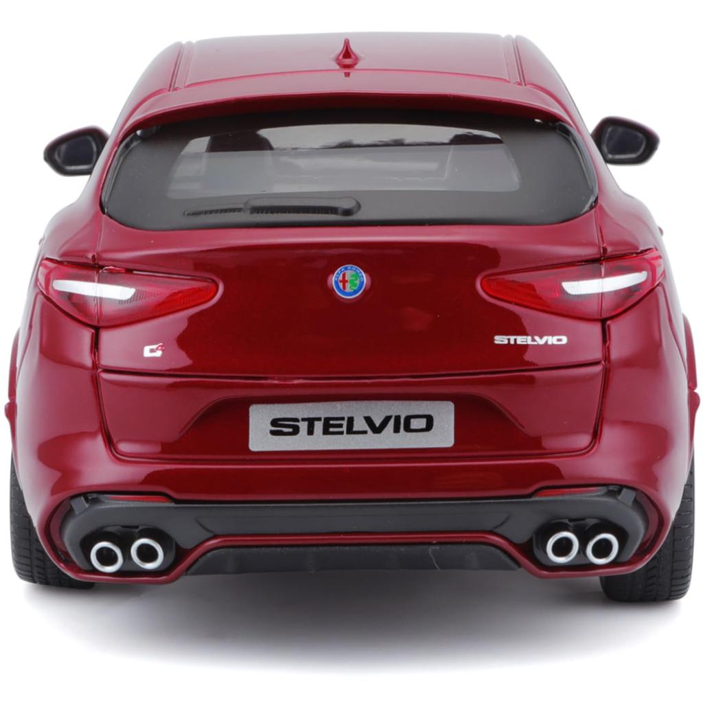 Bburago 1/24 Alfa Romeo Stelvio Red Diecast Model Car, Finished Product, 1:24 Alfa Romeo Stelvio 18-21086 RD