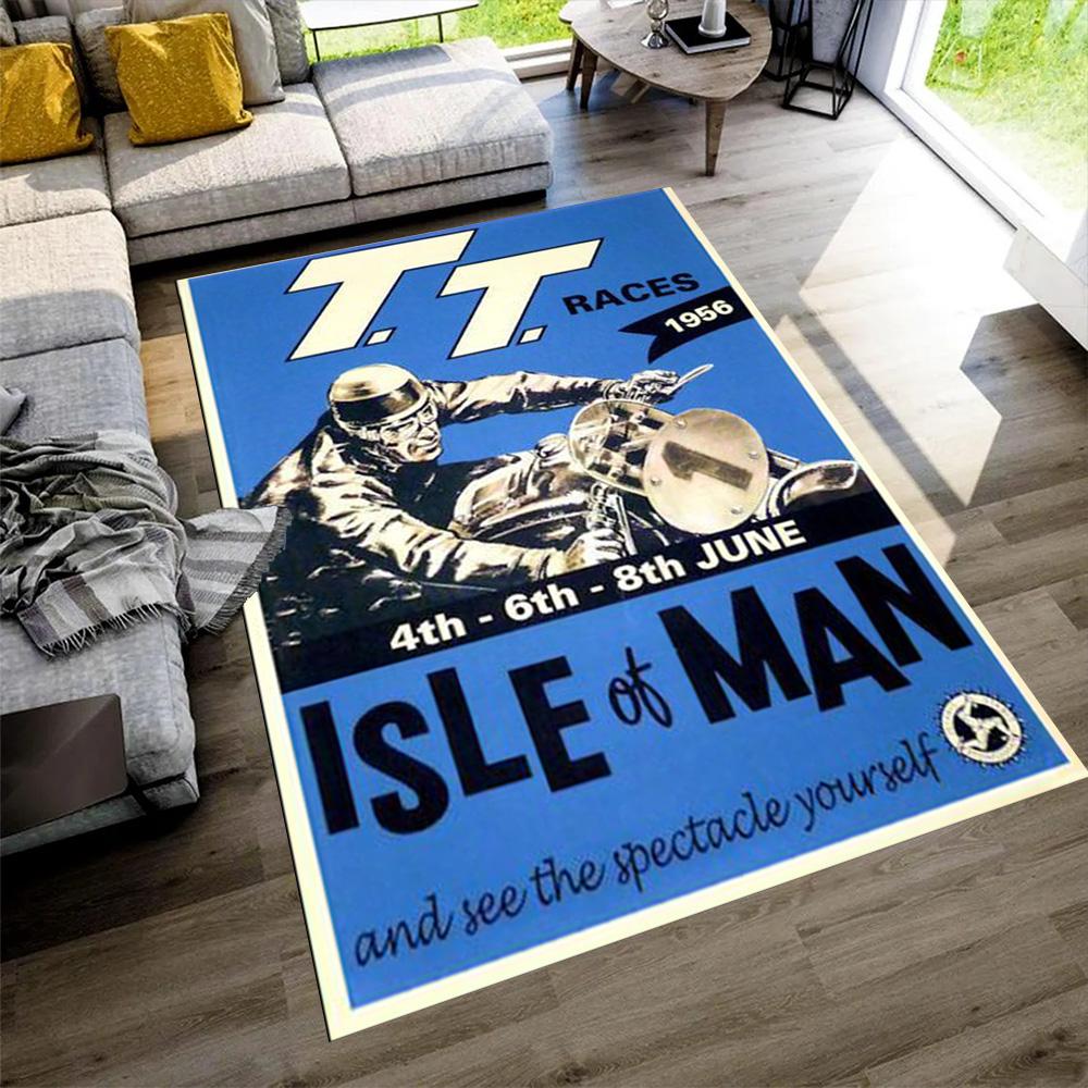 Isle Man Tt Floor Mat Perfect for Hallway Entryway Kitchen Decorate room Antislip Carpet Decorate Offices Gift for Festivals
