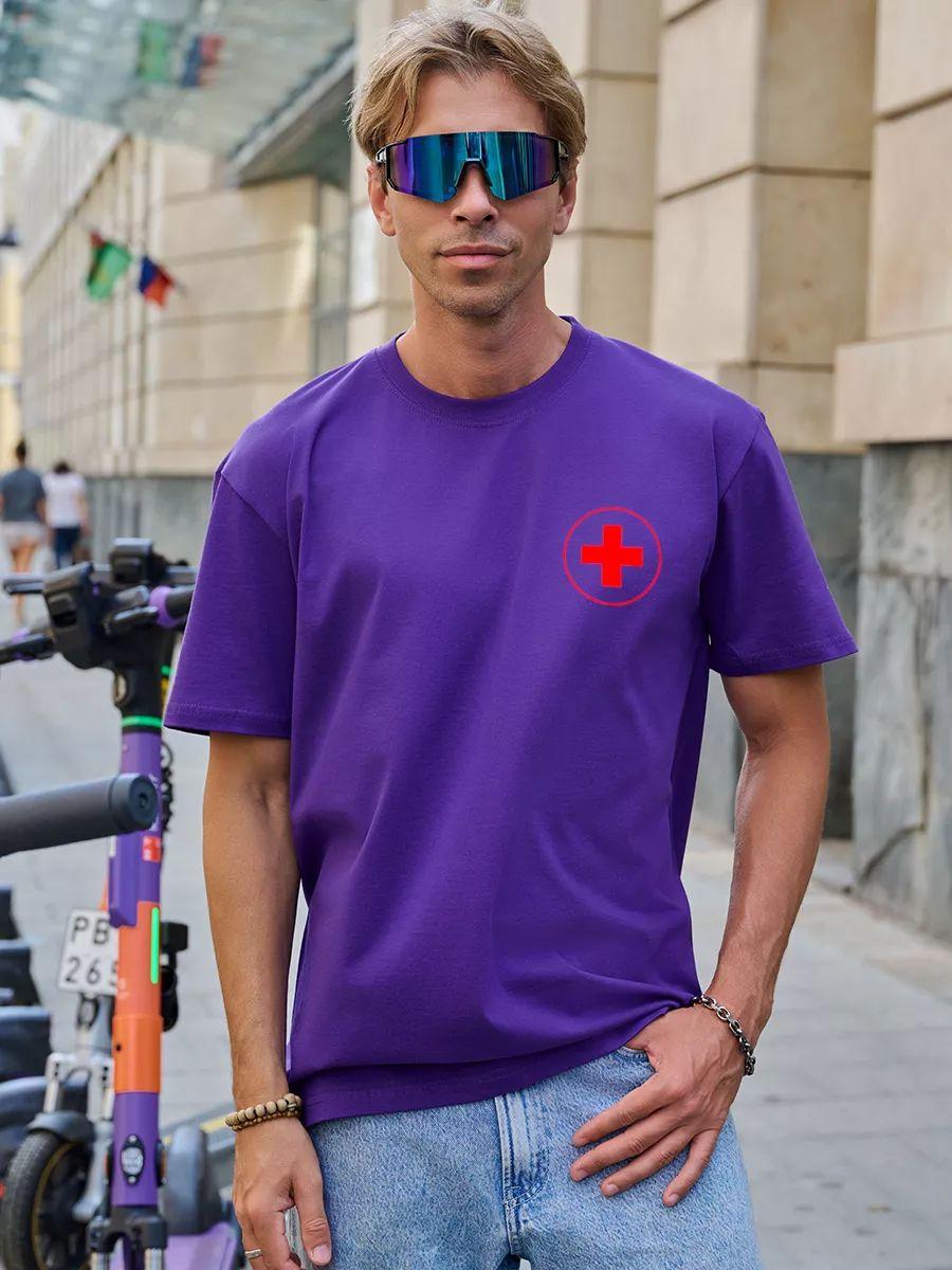 Oversized T‑shirt with print and “Resuscitation” text S