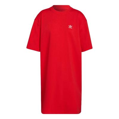 Originals Sports Lifestyle Series Side Slit Loose Fit Comfortable Short Sleeve Dress Women Dresses Bright-Red HC2051