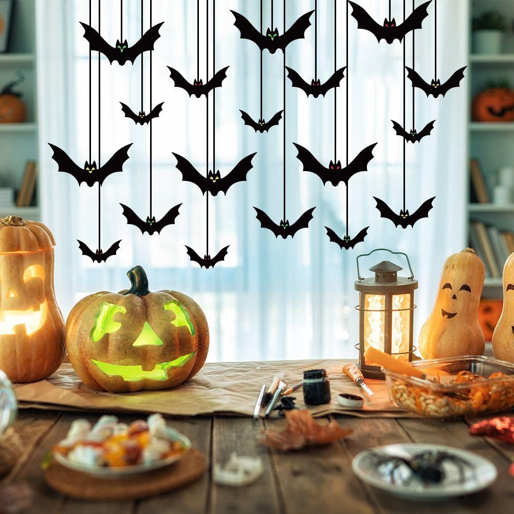 Spooky Bats Wall Decor with Eyes Simulation Bat Pendant Hanging Spooky Bats  Haunted House