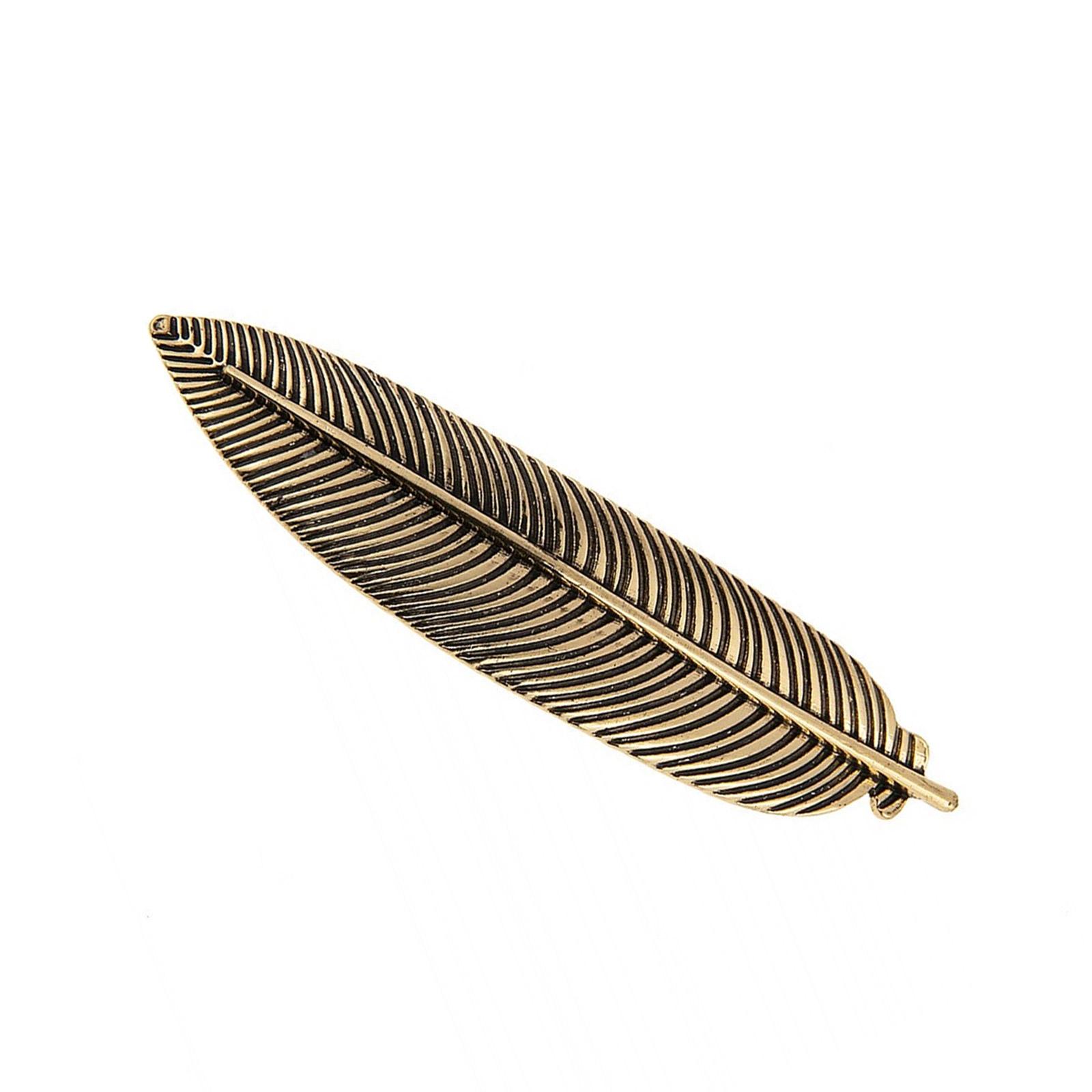 

Metallic Engraved Leaf Hair Clip for Women Vintage Hair Barrettes Side Hair Pin Aesthetic Decorative Side Hairclip 1 золотой
