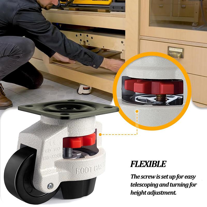 Adjustable Height Heavy Duty Leveling Machine Caster Universal Anti-slip Wheel Machinery Caster for Vending ,Workbench Machine