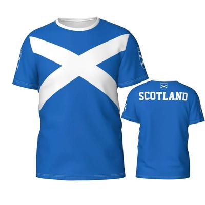 2024 New Scottish Flag Graphic 3D Printed T-shirt Scottish National Emblem Trend Men's Tops National Day Gifts Personalized Tee