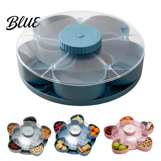 Multi-compartment Serving Tray Heart-Shaped Rotating Snack with 5 Compartments 360 Degrees Spinning Platter for Compartmented Fruits Nuts Dips