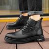 Martin Boots Men's Autumn High-top Casual Shoes Trendy Versatile Retro Leather Shoes British Style Tooling Short Boots Men's Shoes