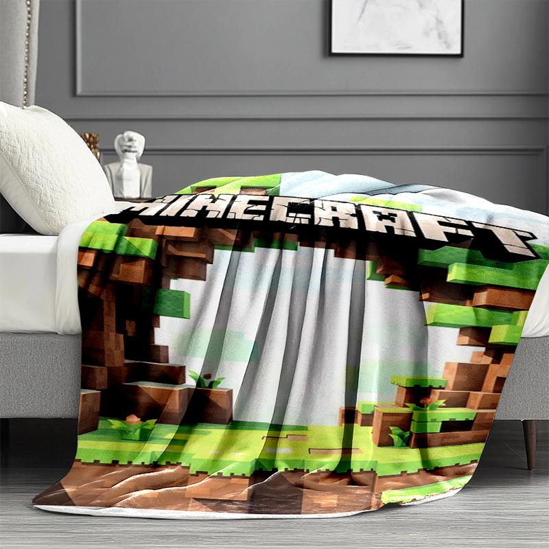 Minecraft Print Blanket - Soft & Comfortable, for Bedroom, Travel, Sofa, Home Decoration - Birthday Christmas Gift for Friend