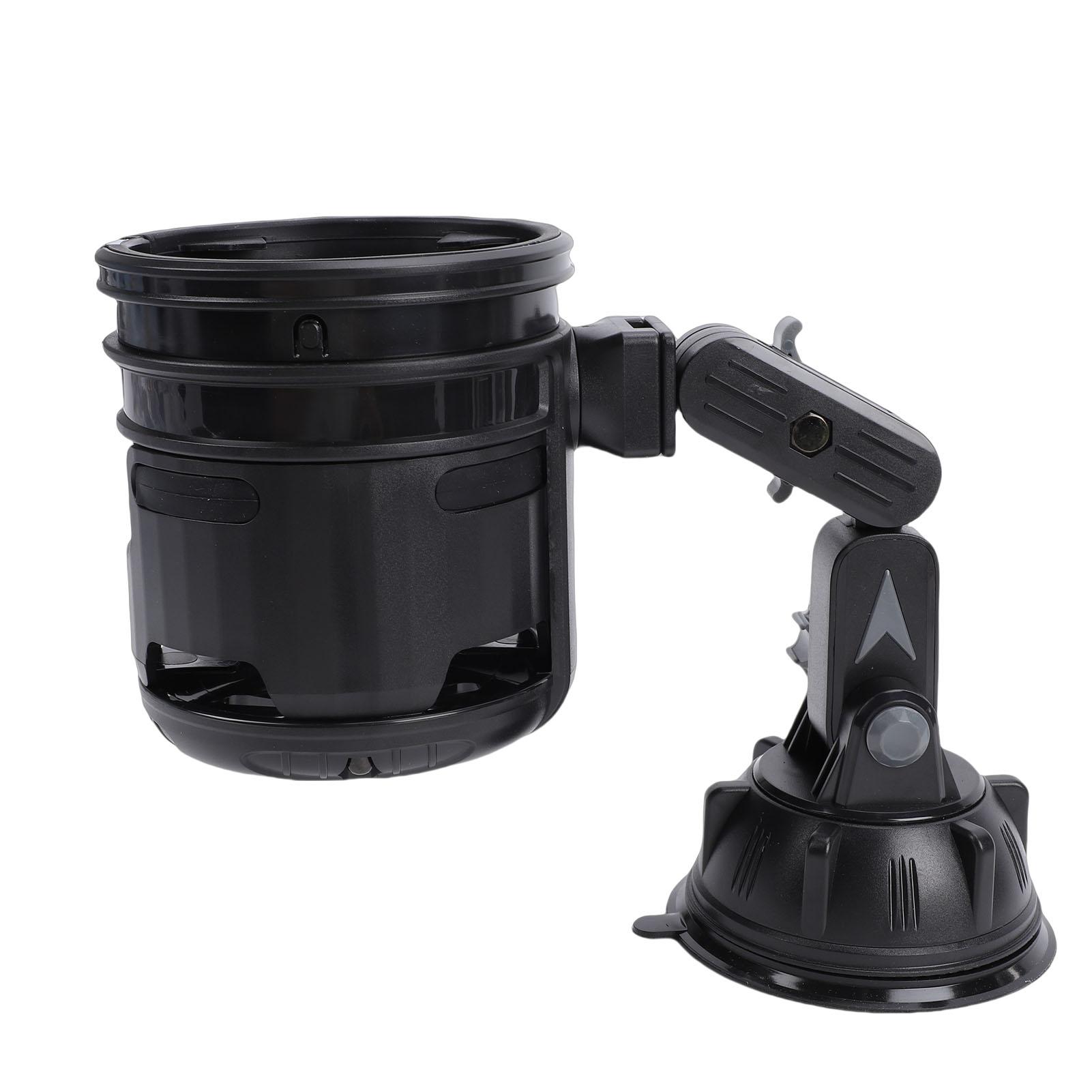 Double Car Cup Holder, Folding Design, Suction Cup Base, Joints for Various Containers, Dashboard,
