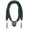Elegante Collar Bufanda con Colgante de Cristal y Borlas – Bufanda Infinita de Moda para Mujer, Joyería Boho Statement