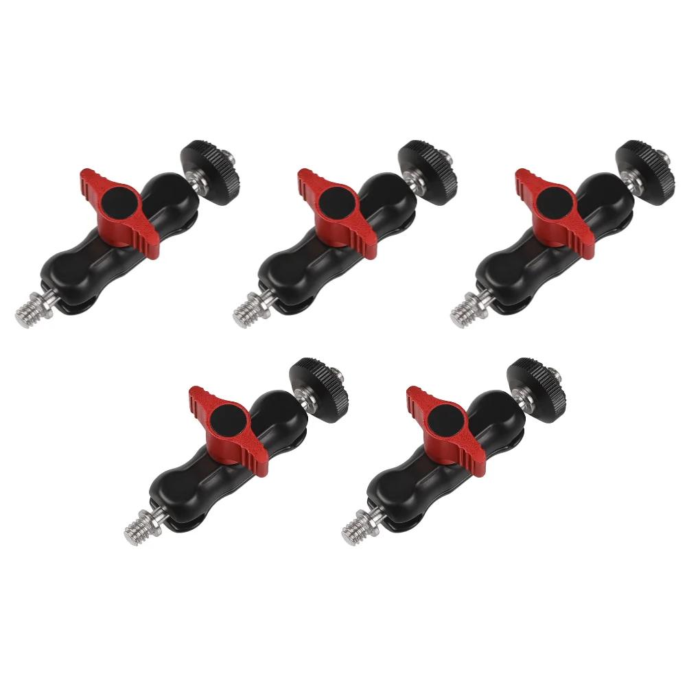 Ballhead Clamp Clip W/ 1/4inch -20 Thread Ball Mount Clamp Magic Arm Super Clamp for GoPro DSLR Camera Monitor LED Light Mic