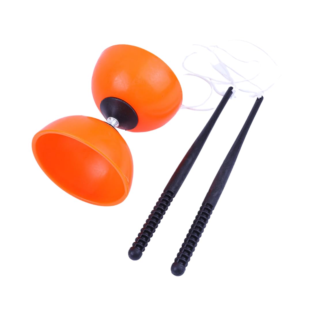 

MaT store Chinese Spinning Street Stick Included Diabolo, Top, Juggling, Performance, Beginner, Yo-Yo, String, (Orange) оранжевый