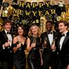 JOJO FLY New Years Eve Party Decorations Kit, Happy New Year Banner, Black and Gold Hanging Swirls for Happy New Year Decorations 2026, NYE