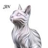 Small Cat Sculpture Gift 3D Printed Statue with Wavy Fur, Modern Sitting Figurine for Display Bookshelf Decor, Minimalist Art Home Office, Lovers